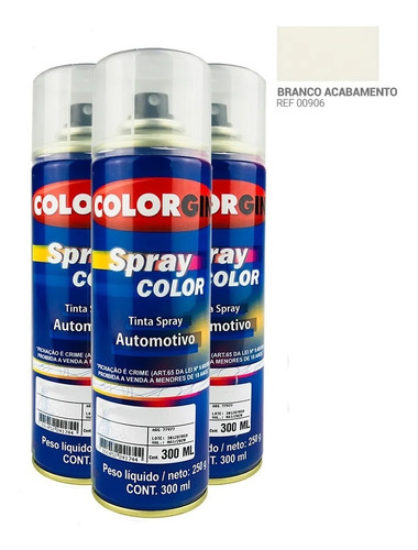 Tinta Spray Automotiva Colorgin Branco 300ml 3unds