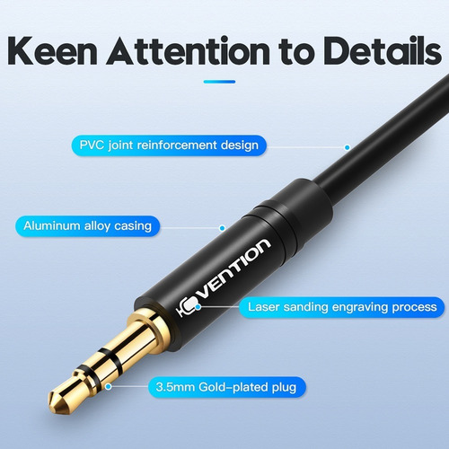 Cable Audio Vention 3.5mm Mic Y Sonido A Auxiliar 30cm 10 Pz