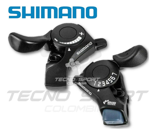 Imagen 3 de 6 de Par Palanca Cambio Shimano Tourney 7 Veloc Tx30 Manillar Mtb