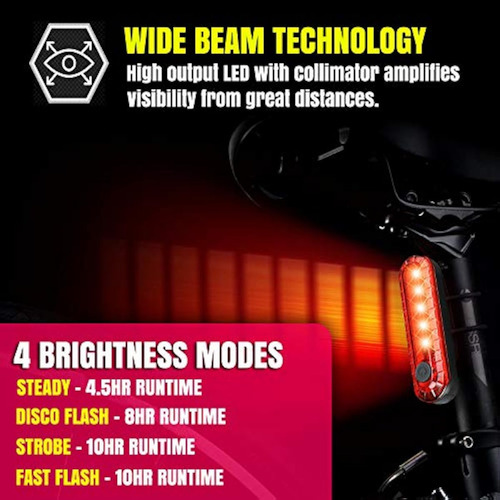 Luces Led Para Bicicleta Traseras Recargables Impermeables