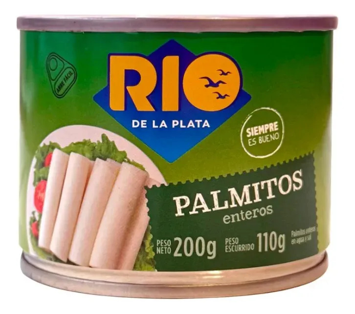 Palmitos Río de la Plata entero agua 200g