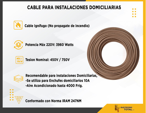 Imagen 3 de 10 de Cable Unipolar Kalop Normalizado Iram 2.5 Mm X100 Mts