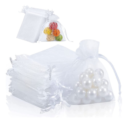 100 Bolsas Organza Tela Blanca 15x20 Cm Paquete