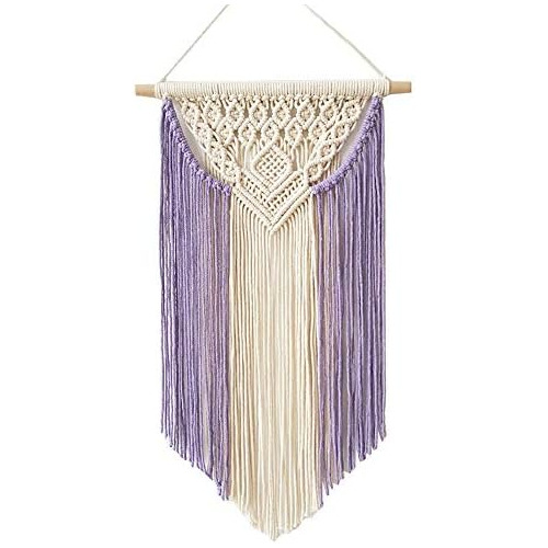 Macrame Tejido Colgante De Pared Morado, Decoración Bo...