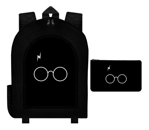 Combo Mochila Urbana + Cartuchera Harry Potter Black