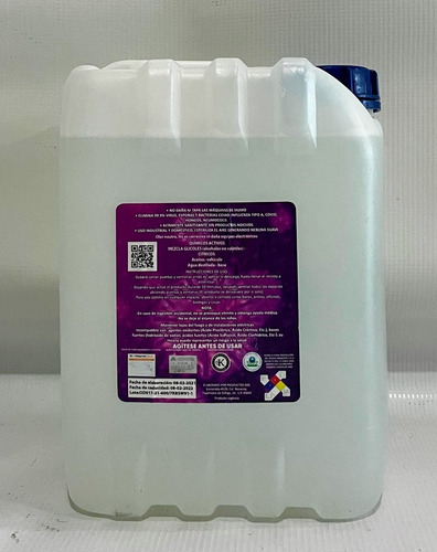 Imagen 2 de 5 de Liquido Sanitizante Para Maquina De Humo 5 Lts Base Agua