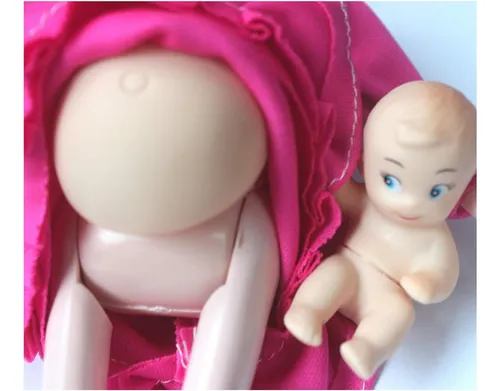 Kunhe Rose Red Muñeca Embarazada Real Tiene Un Bebé En Su Ba