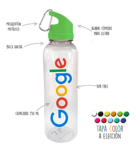 100 Botellas Deportiva Personalizada Con Logo Full Color