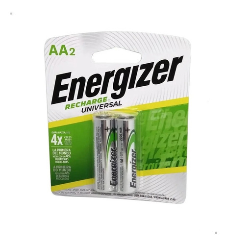 Pilas Recargables Doble A Energizer Aa 2000 Mah Blister X2