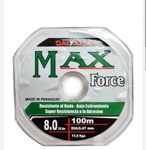 Nylon Daiyama Max Force X 100mts 0,52mm/23,3kg. Pesca 