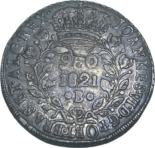 Moeda Prata 960 Réis 1821 Bahia Var 6a Rara México F T