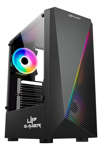 Gabinete Up Gamer Cronos Mid Tower Rgb Mini Itx, Matx, Atx Preto