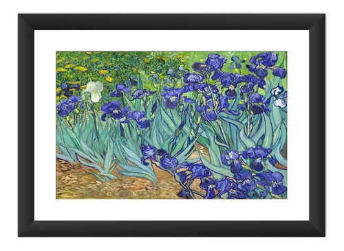 Quadro Lirios Van Gogh Natureza Flor Obras Art Famosa Vidro 