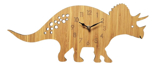 Reloj De Pared De Dinosaurio De Madera Triceratops