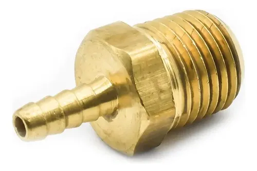 Interstate Pneumatics Brass Hose Barb Fitting – 1/8" Barb X 1/4" NPT Male Connector FM42