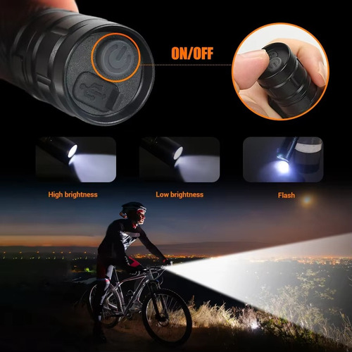 Mini Linterna Led, Linterna De Emergencia Con Carga Usb, 3 M