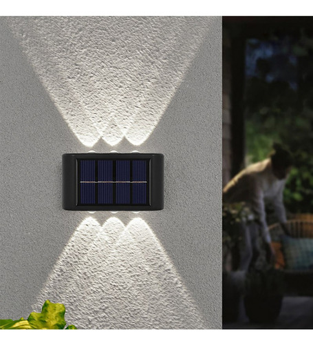 Lâmpada De Parede Solar Com 6 Luzes Led Automáticas Para Ext