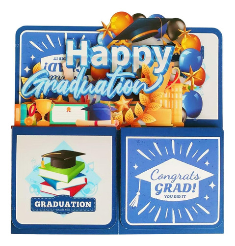 Tarjeta De Felicitación De Graduación 3d Tarjeta Emergente D