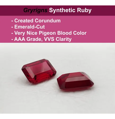 Gryrigns Corte Esmeralda Suelta Piedra Rubi Sintetica Corind