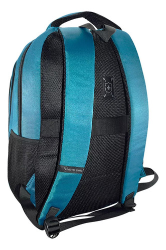 Mochila Royal Swiss Rsx-00091 Reforzada Azul Metalizado 33 L Diseño De La Tela Liso