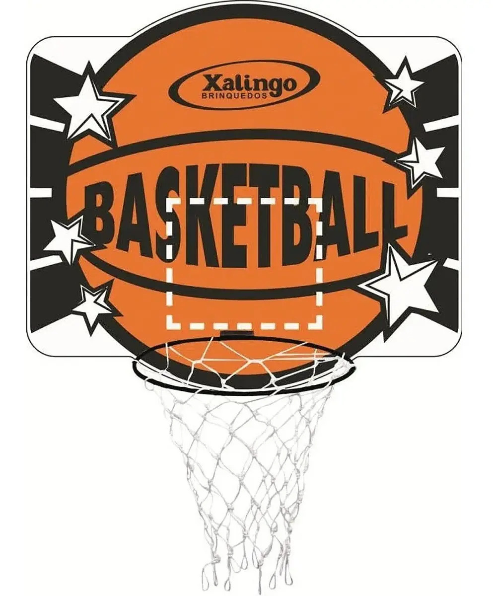 Tabuleiro de basquete de madeira, anel de metal de 36 cm, Xalingo