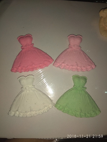 15 Años Souvenirs Jaboncito Forma Vestido,bolsita Organza,