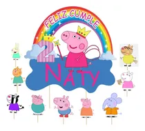 Comprar Cake Topper Adorno De Torta Personalizado De  Peppa Pig  Ada