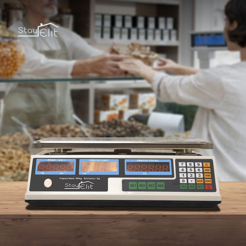 Imagen 8 de 8 de Báscula Comercial Digital Stay Elit Dgit-01 40kg Blanco Ms