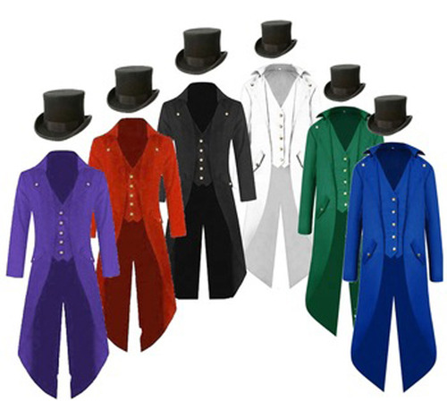 Vestido Tipo Chaqueta Tipo Frac Steampunk Para Hombre, Talla Grande, Xxxxxl