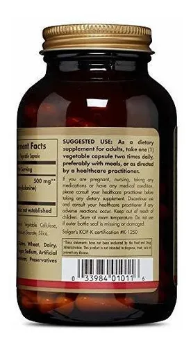 Solgar - Dlpa 500 Mg, 100 Capsulas Vegetales
