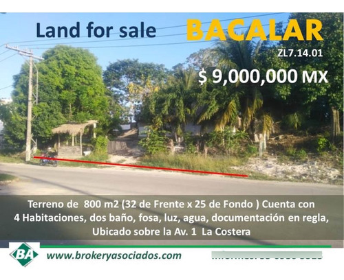 Terreno En Venta En Bacalar Centro