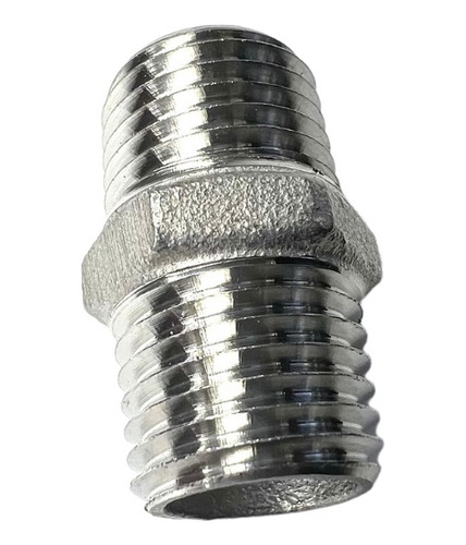 Conexão Niple 1/8 Duplo Sextavado Inox 304 Bsp