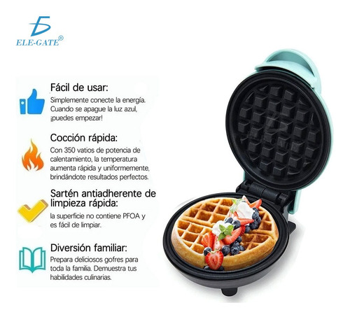 Wlafera Pequeña Para Hacer Waffles Para Desayunos Redondo