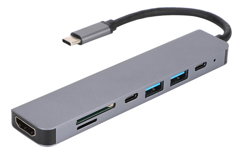 Concentrador Usb Multipuerto 7 1 Tipo C Hdmi Usb3.0x3 Tf Pd