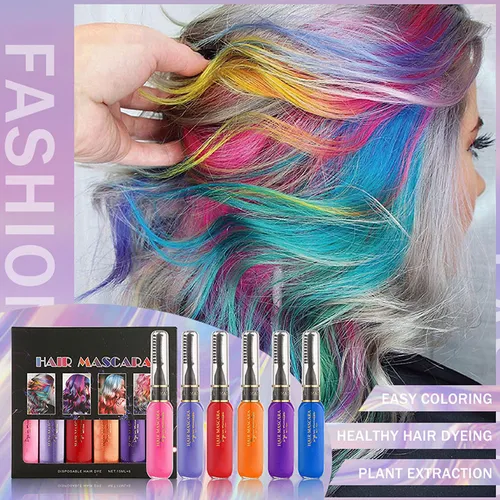 Tinte De Cabello Para Niñas, 6 Colores, Máscara Temporal