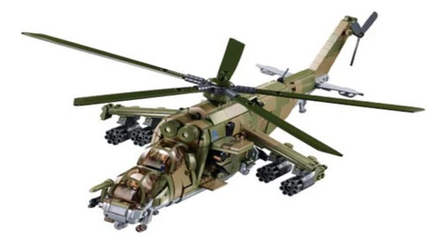 Dahonpa Mi-24s Helicóptero De Construcción Militar Con Figur