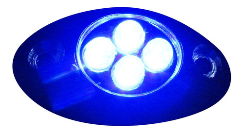 Par De Plafones Universales 4 Leds Azul Base Crom. Lateral