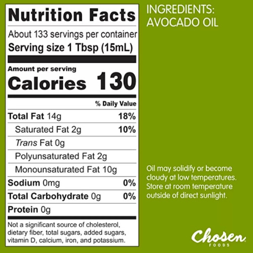 Aceite 100% Puro De Aguacate Natural 2 Litros Chosen Foods