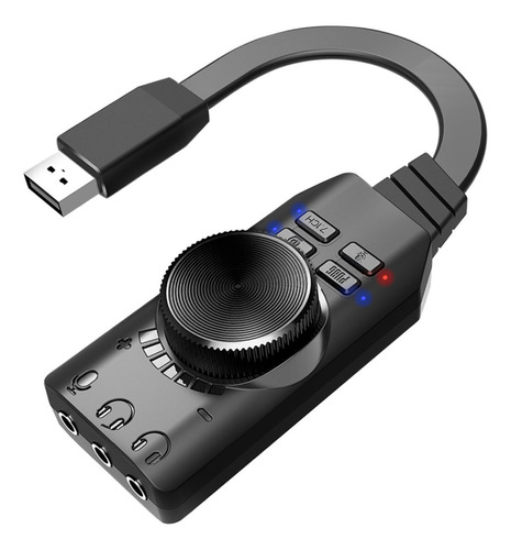 Tarjeta de sonido externa GS3 USB 2.0 de 7.1 canales Virtual Live Store