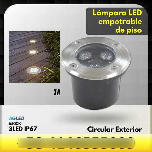 Lampara De Piso 3w 3led Blanco 3000k Ip67 Exterior