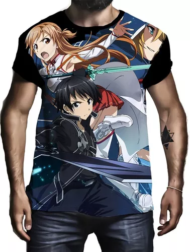 Camisa Camiseta Sword Art Online Anime Mangá Séries Hd 01