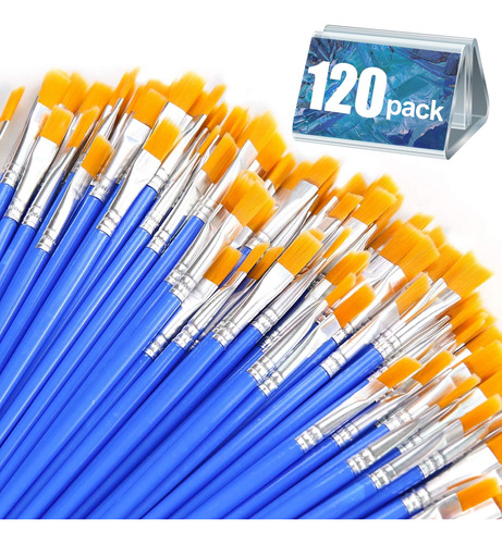Aroic Paint Brushes Set,120 Pcs Nylon Hair Brushes For Acryl