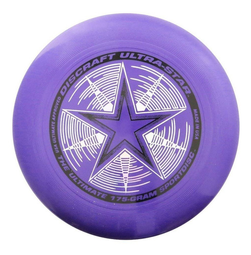 Frisbee Profesional Discraft 175 Gramos / 27cm. Ultra Star Sport Disc Purpura Perlado