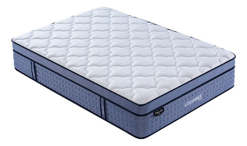Colchón Matrimonial En Caja Loomber Top Comfort Color Blanco