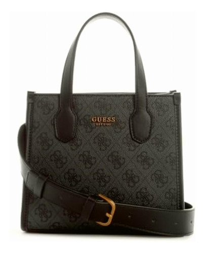 Guess Borsa Mano/tracolla Nell Mini Tote 2 Comparti Coal