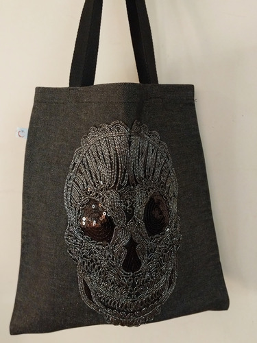 Totebag Calavera Lentejuelas 