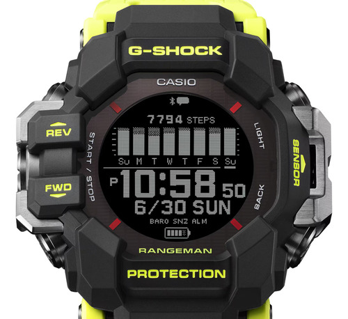 Relógio Casio G-shock New Rangeman Gpr-h1000ry-1a9dr Correia Verde-limão Bisel Preto Fundo Preto