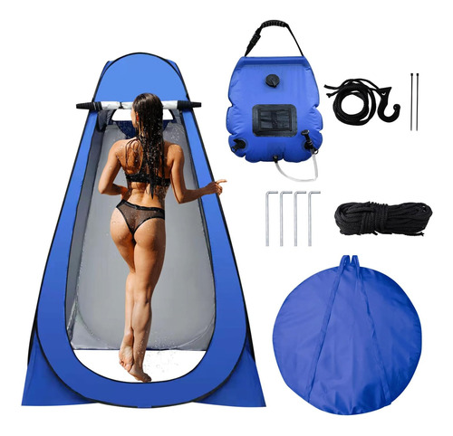 Tienda De Ducha Para Camping Ann Katy Azul Con Bolsa P/ Agua