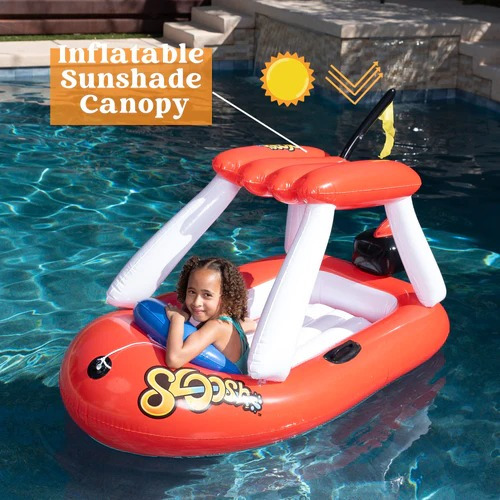Flotador Para Piscina De Barco Con Techo Nuevo Joyin
