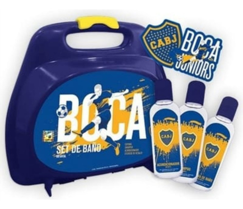 Lonchera Plastica Boca Juniors. Set De Baño Con Accesorios
